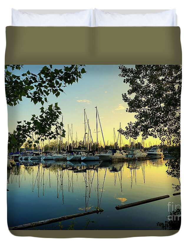 High Water At Fifty Point Duvet Cover featuring the photograph High Water at Fifty Point by Rachel Cohen