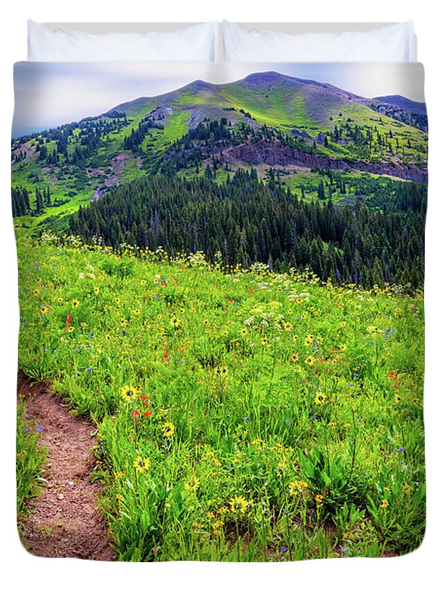 Crested Butte Duvet Cover featuring the photograph Hiking in the High Country by Lynn Bauer