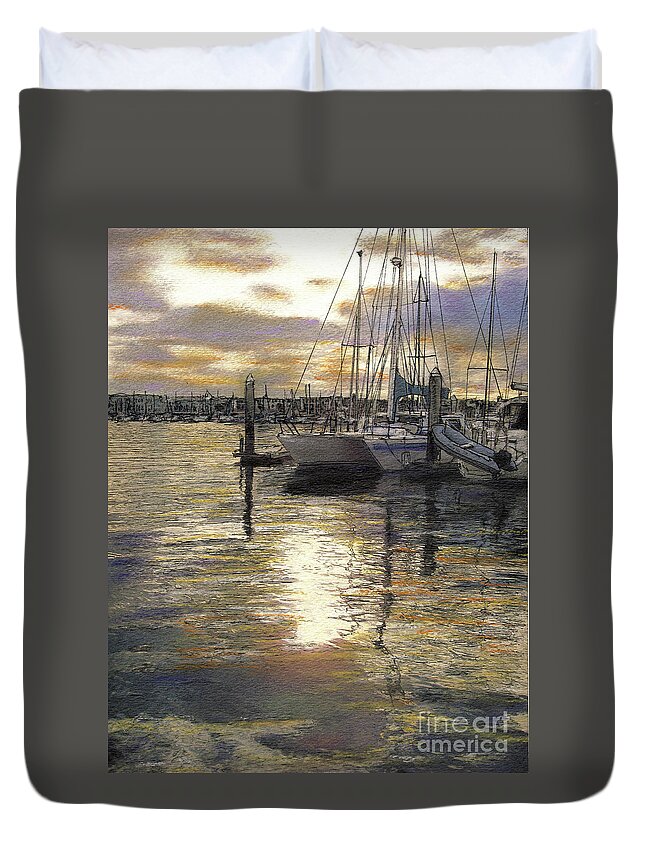 Reflections Duvet Cover featuring the pastel Hiolani II by Randy Sprout