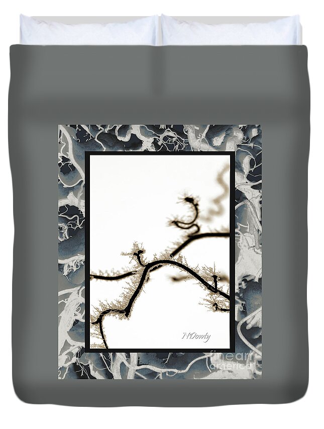 Hoar Frost On Mystic Tree Duvet Cover featuring the photograph Hoar Frost on Mystic Tree by Natalie Dowty