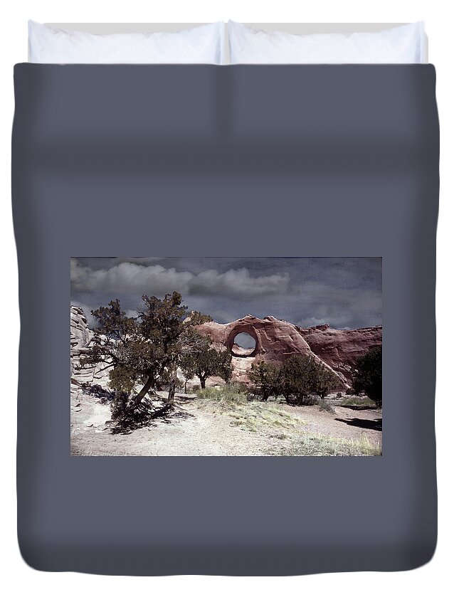 Hole Duvet Cover featuring the photograph Hole in the Wall Mindscape by Wayne King