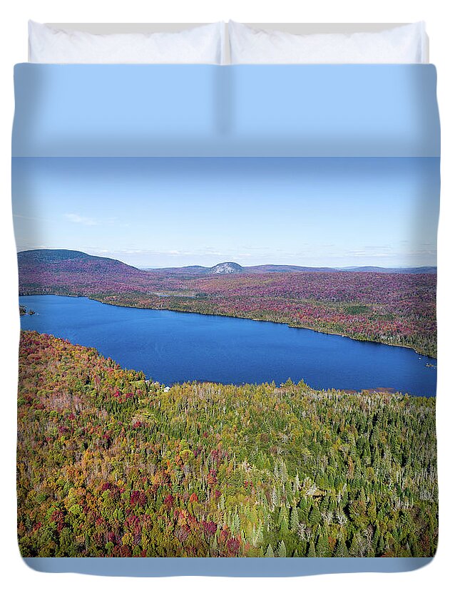 Fall Duvet Cover featuring the photograph Holland Pond October 2017 by John Rowe