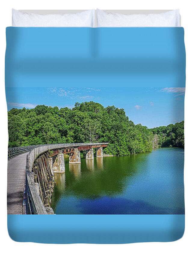 Holston River Duvet Cover featuring the photograph Holston Blue by Dale R Carlson