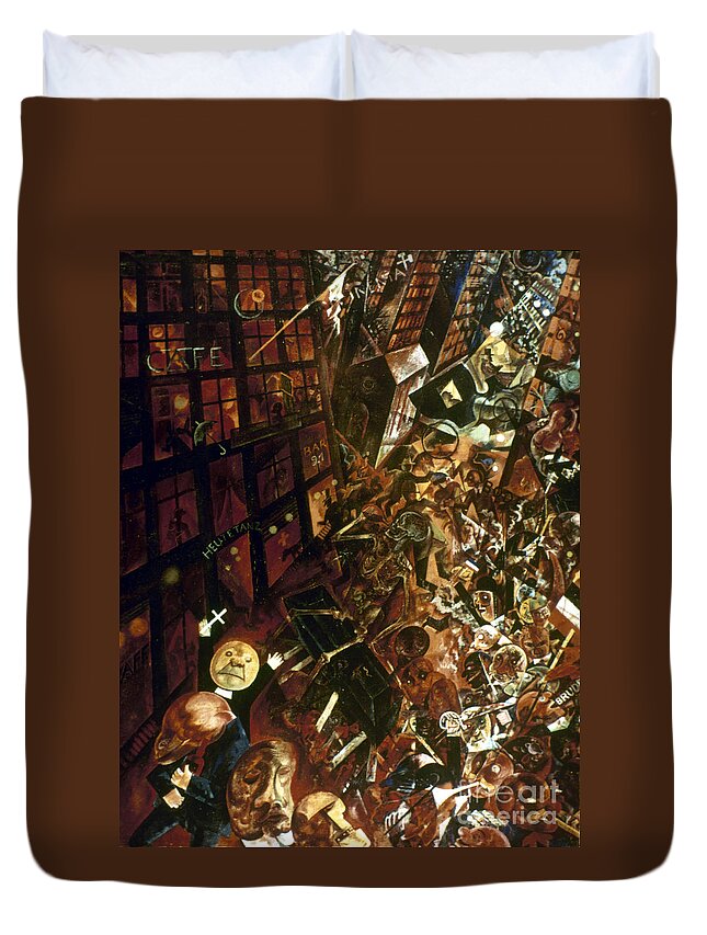 1917 Duvet Cover featuring the painting Homage To Panizza by George Grosz