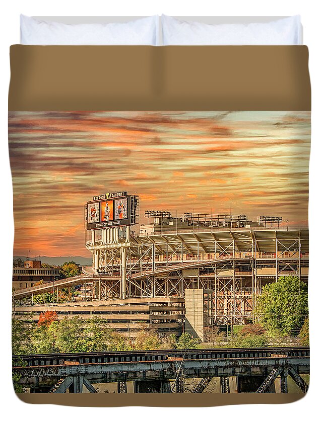 University Of Tennessee Duvet Cover featuring the photograph Home of the Tennessee Volunteers by Marcy Wielfaert