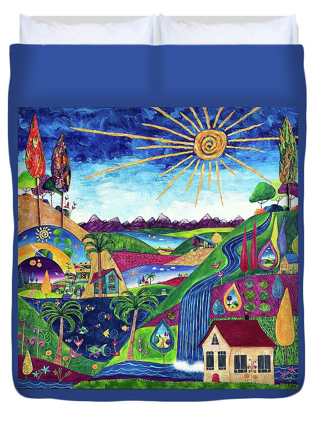Dreamscape Duvet Cover featuring the painting Home by Winona's Sunshyne