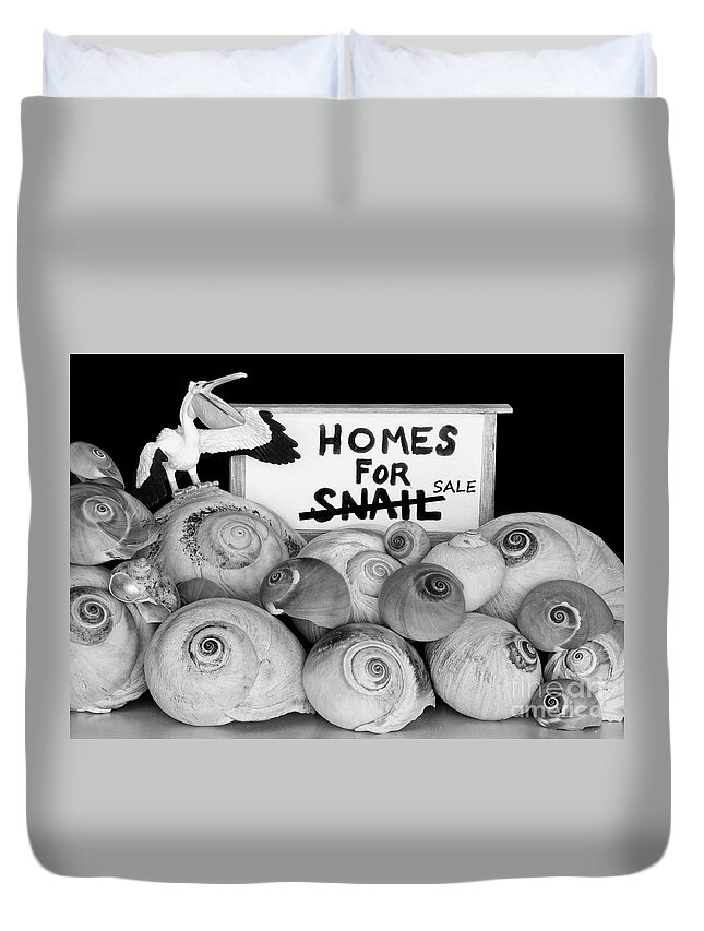 Beach Duvet Cover featuring the photograph Homes For Snail...Sale by Bob Christopher