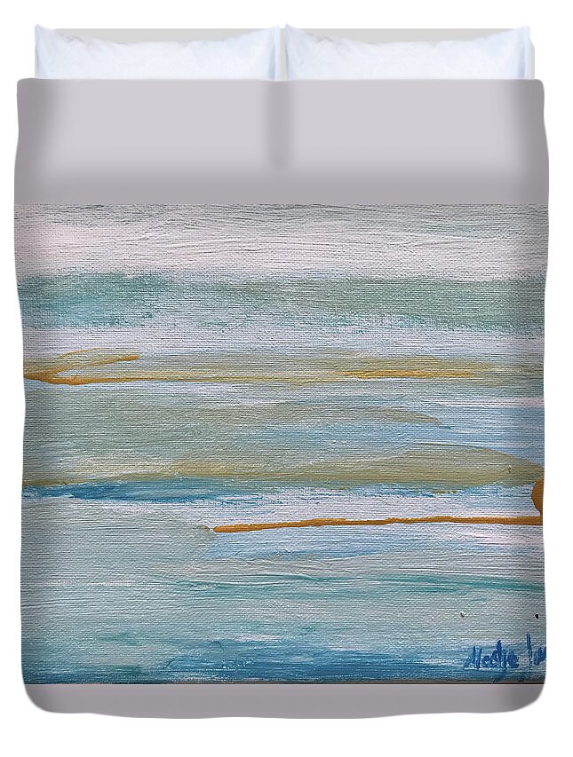 Horizon Duvet Cover featuring the painting Horizon by Medge Jaspan