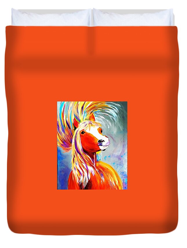 Horse Duvet Cover featuring the painting Horse by Amy Kuenzie