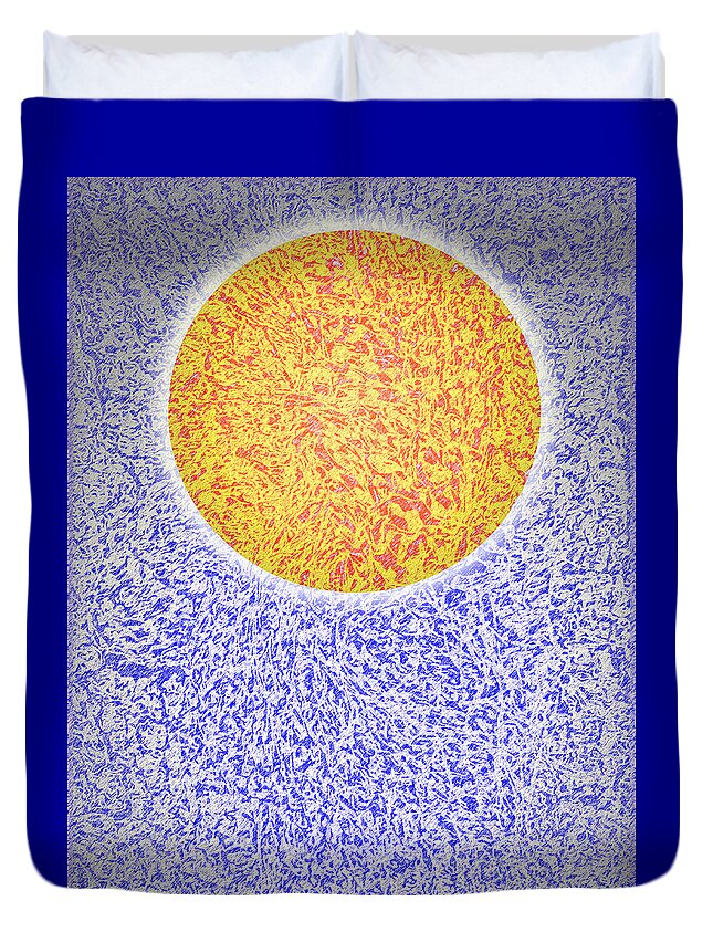 Detailed Duvet Cover featuring the mixed media Hot Sun, Cool Sky by Lise Winne