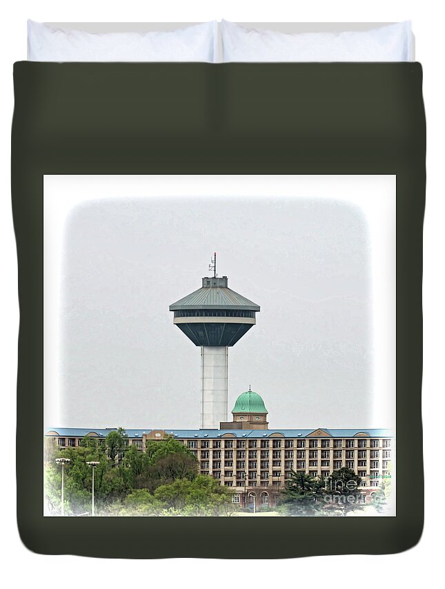 Hotel Duvet Cover featuring the photograph Hotel and Restaurant in Florence Alabama by Roberta Byram
