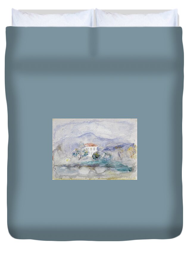 20th Century Painters Duvet Cover featuring the drawing House in Cagnes, circa 1910 by Auguste Renoir