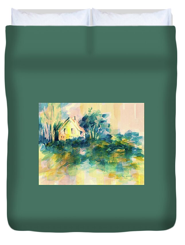 Maine Duvet Cover featuring the painting House of Blues by Lee Beuther