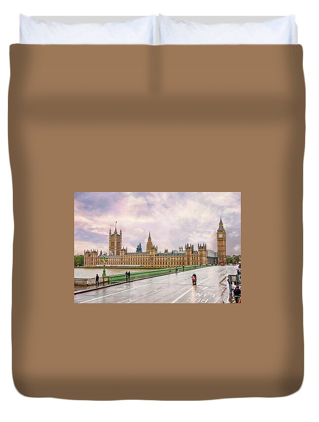 House Of Parliament Duvet Cover featuring the digital art House of Parliament London by SnapHappy Photos