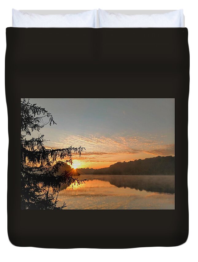  Duvet Cover featuring the photograph Hudson Springs Park Sunrise by Brad Nellis