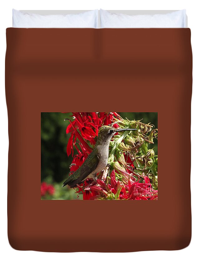 Copyright 2022 By Christopher Plummer Duvet Cover featuring the photograph Hummers Day 2-09 by Christopher Plummer
