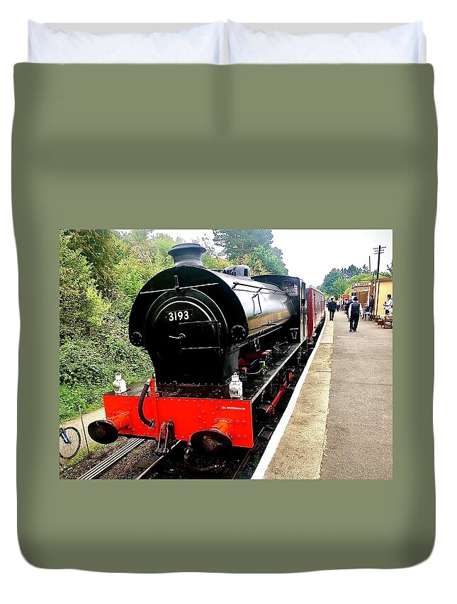 No. 3193 Duvet Cover featuring the photograph Hunslet 0-6-0ST No.3193 Steam Locomotive by Gordon James