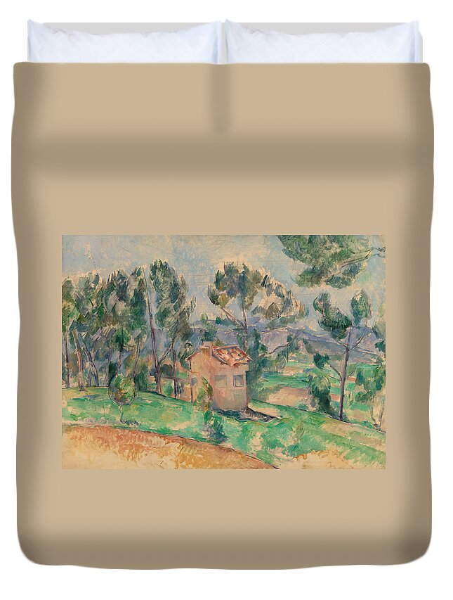19th Century Duvet Cover featuring the painting Hunting Cabin in Provence by Paul Cezanne