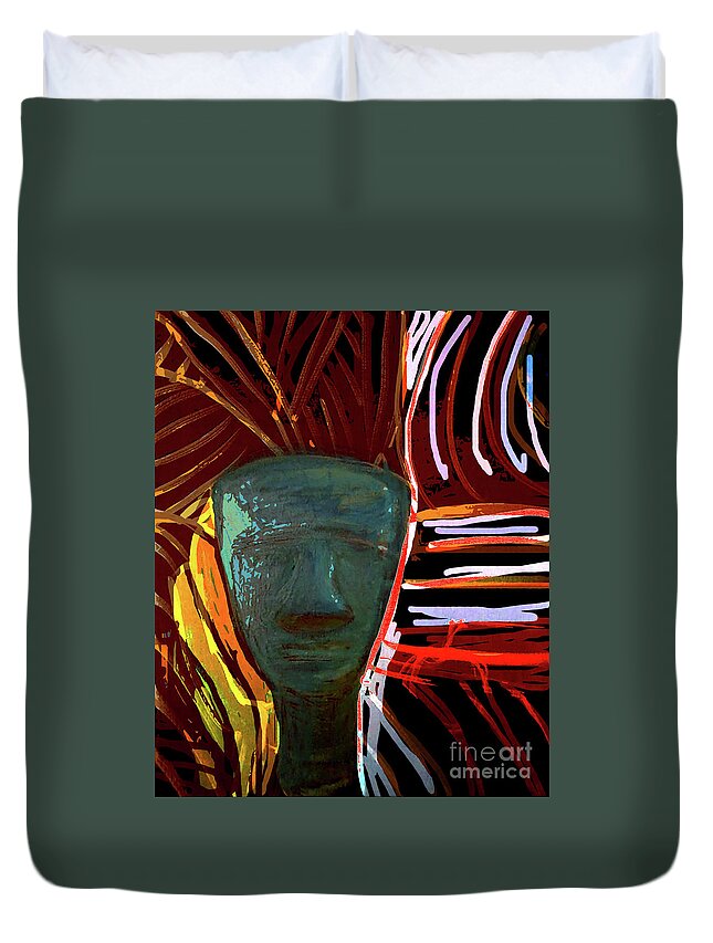 Acrylic Duvet Cover featuring the painting Hypnotic Secret by Alexandra Vusir