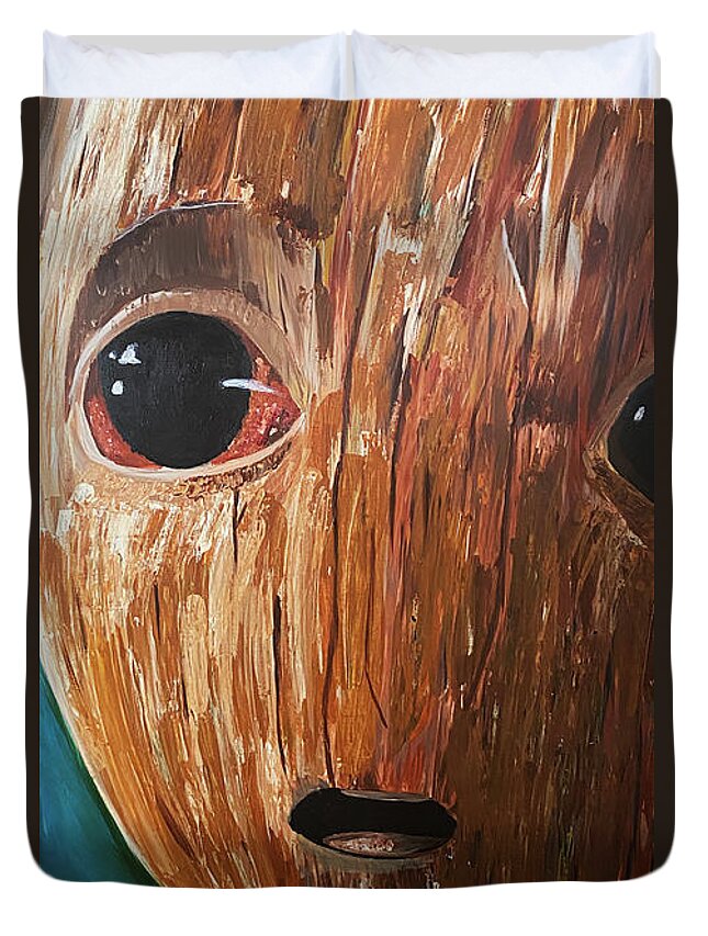 Art Duvet Cover featuring the painting I Am Groot by Michael McKenzie