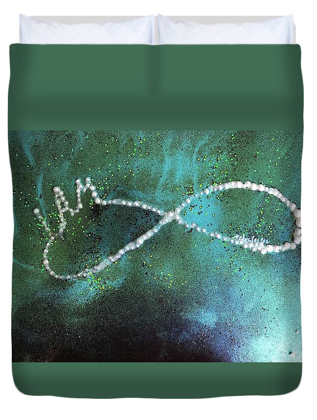 I Am Duvet Cover featuring the painting I Am Unlimited by Medge Jaspan