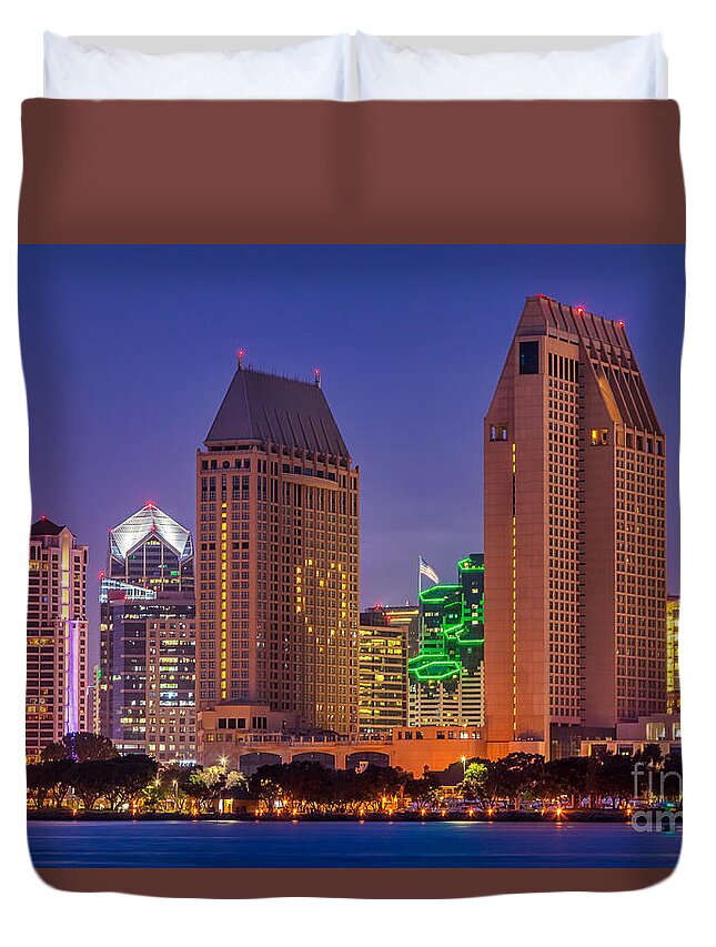American Duvet Cover featuring the photograph I Heart San Diego by Sam Antonio