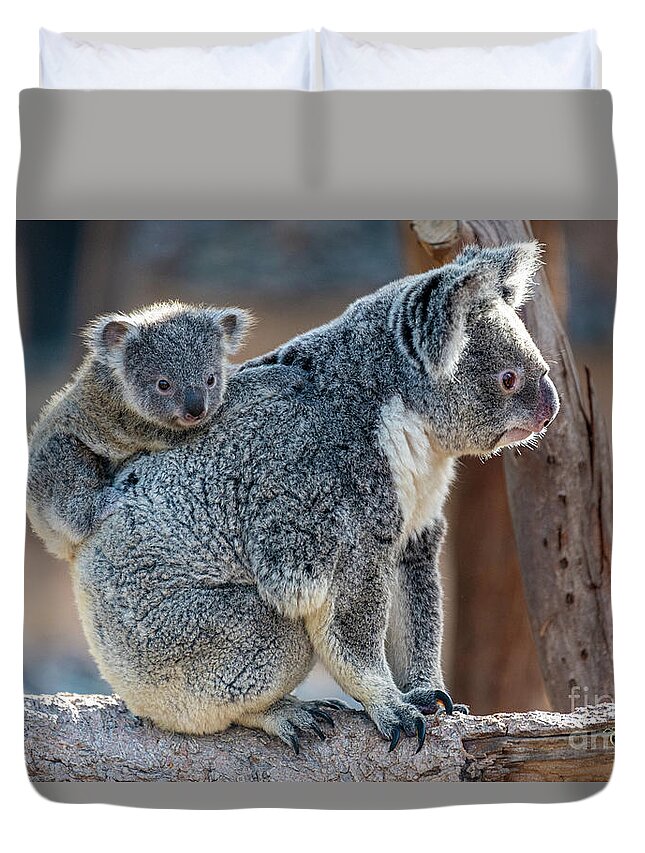 San Diego Zoo Duvet Cover featuring the photograph I Want Off Please, Mama by David Levin