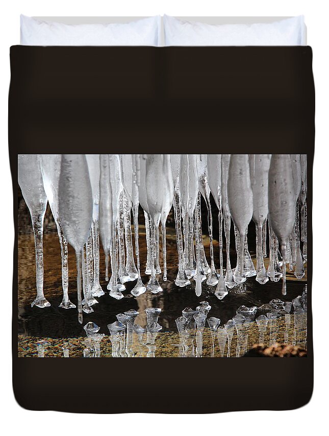 Winter Duvet Cover featuring the photograph Ice Art by Sean Sarsfield