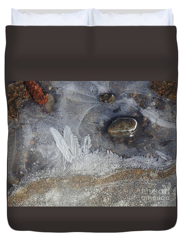Ice Duvet Cover featuring the photograph Ice Feathers by Nicola Finch