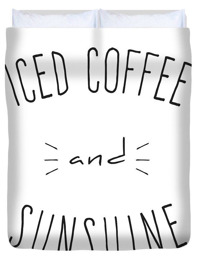 Beach Duvet Cover featuring the digital art Iced Coffee and Sunshine by Flippin Sweet Gear