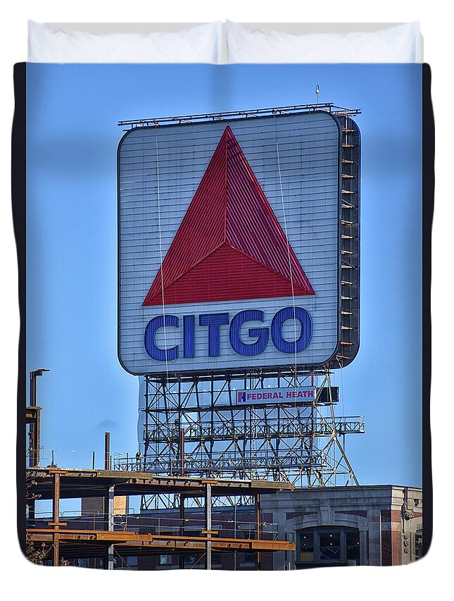 Iconic Citgo Sign Duvet Cover featuring the photograph Iconic Citgo Sign by Mike Martin