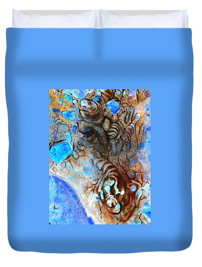 Abstract Duvet Cover featuring the photograph Icy Creek by Amanda Rae