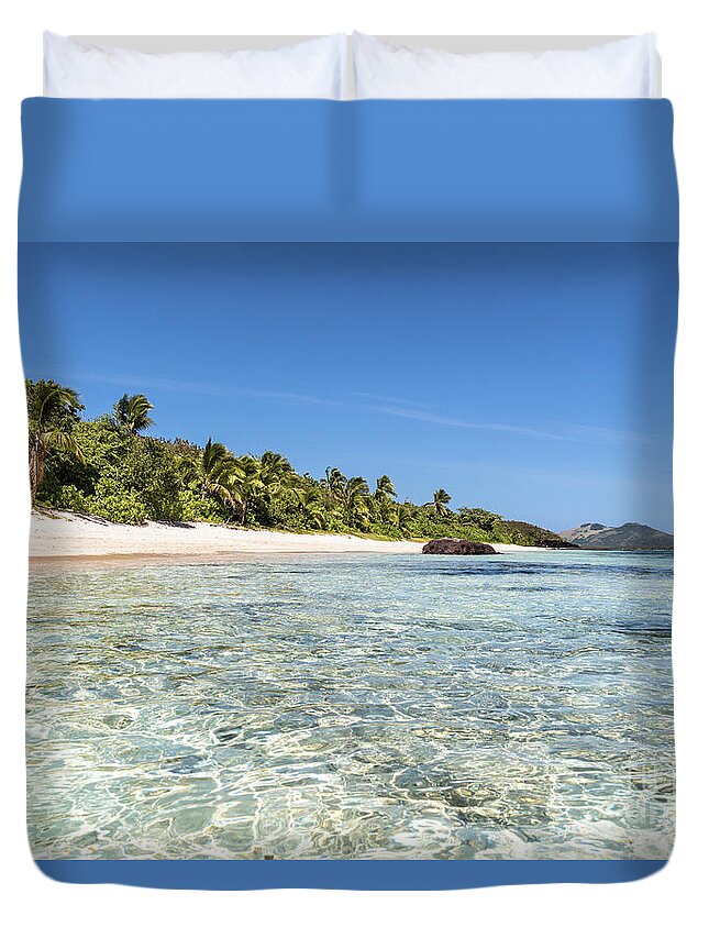 Fiji Duvet Cover featuring the photograph Idyllic beach in Yasawa, Fiji by Didier Marti