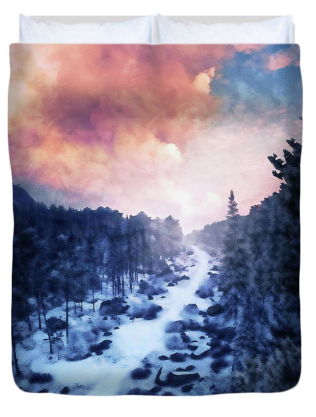 Winter Comes Duvet Cover featuring the painting If Winter comes - 30 by AM FineArtPrints