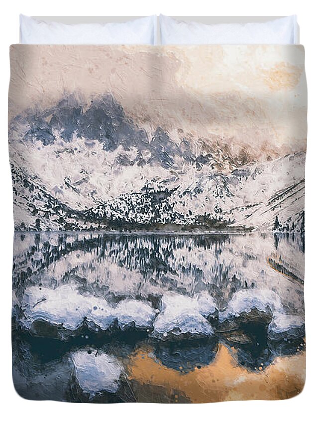 Winter Comes Duvet Cover featuring the painting If Winter comes - 35 by AM FineArtPrints