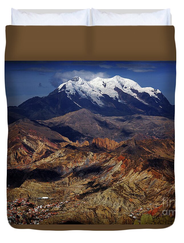 Illimani Duvet Cover featuring the photograph Illimani by David Little-Smith