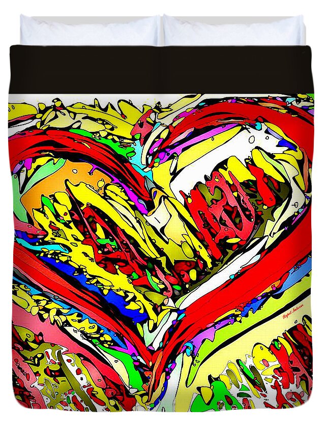Happy Art Duvet Cover featuring the painting I'm Crazy for You by Rafael Salazar