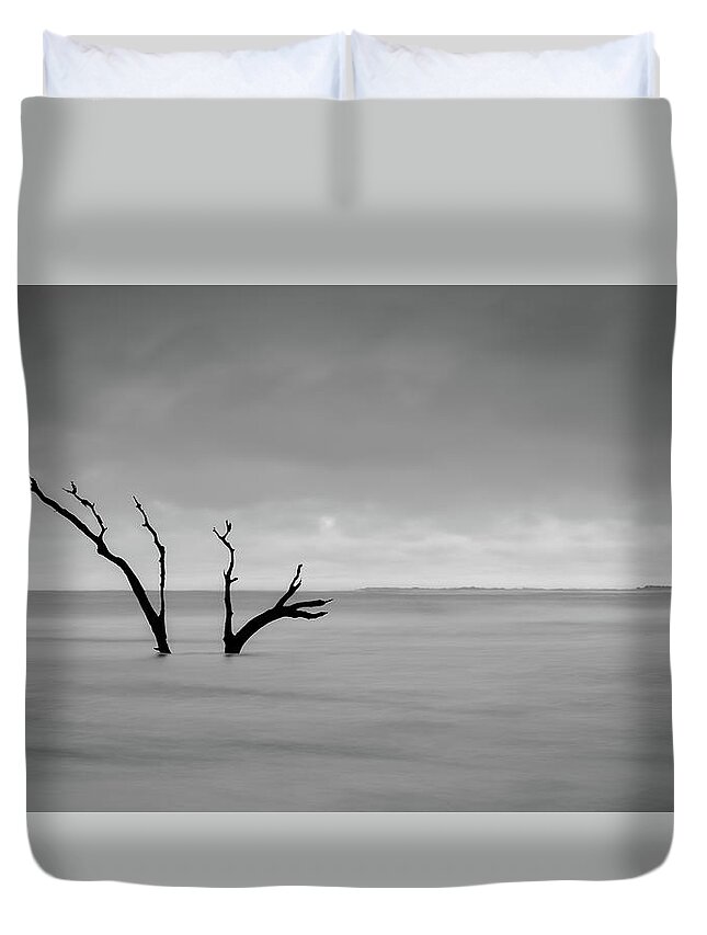 Folly Beach Duvet Cover featuring the photograph I'm Not Alone - Folly Beach SC by Donnie Whitaker