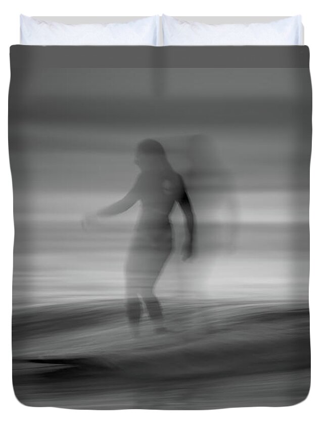 Surf Duvet Cover featuring the photograph In motion 2 by Nicolas Lombard