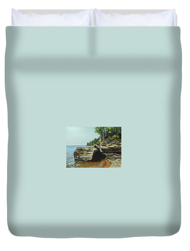 Copper Harbor Duvet Cover featuring the painting In Search Of Memories by William Brody