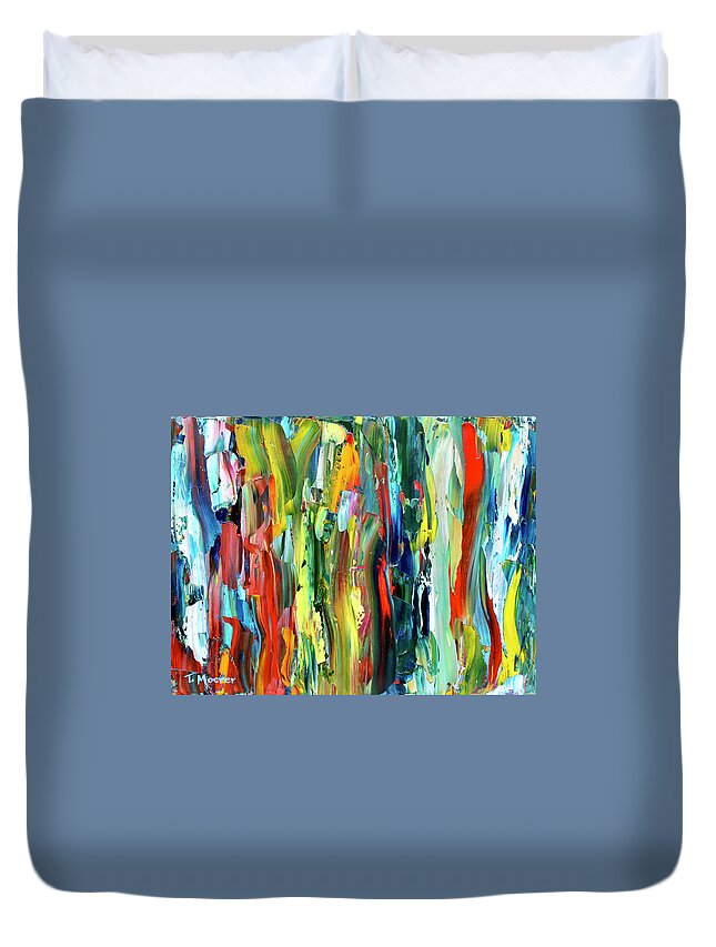 Colorful Duvet Cover featuring the painting In The Depths by Teresa Moerer