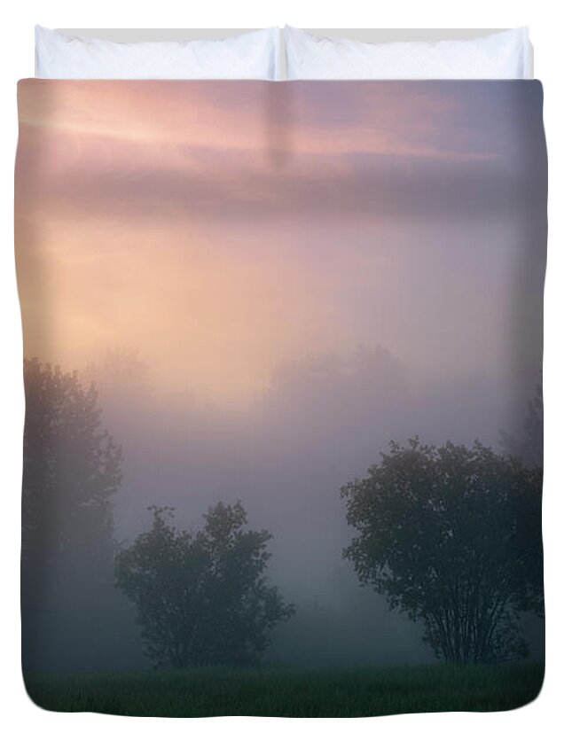 Landscape Duvet Cover featuring the photograph In the Trees by Dan Jurak