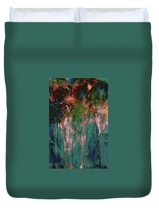 Woodland Duvet Cover featuring the painting In The Woodland Area by Lisa Kaiser