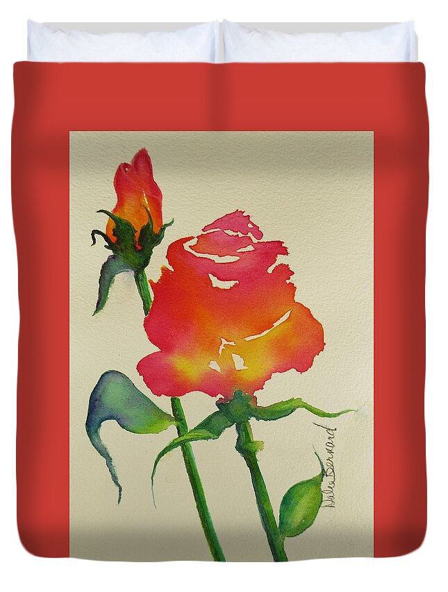 Rose Duvet Cover featuring the painting In Their Gentle Presence by Dale Bernard
