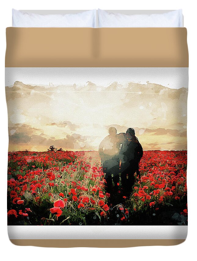 Art Duvet Cover featuring the digital art In To The Light by Airpower Art
