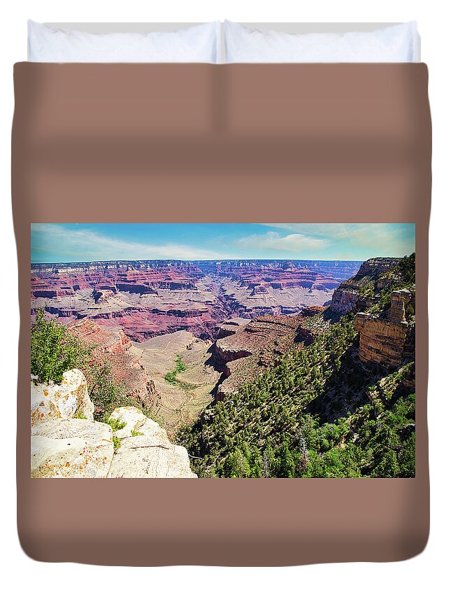 Grand Canyon Duvet Cover featuring the photograph Indian Gardens by Segura Shaw Photography