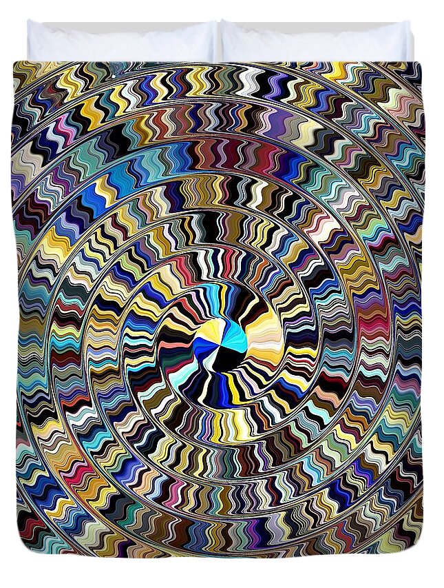 Mandala Duvet Cover featuring the digital art Indian Sun Tapestry by David Manlove