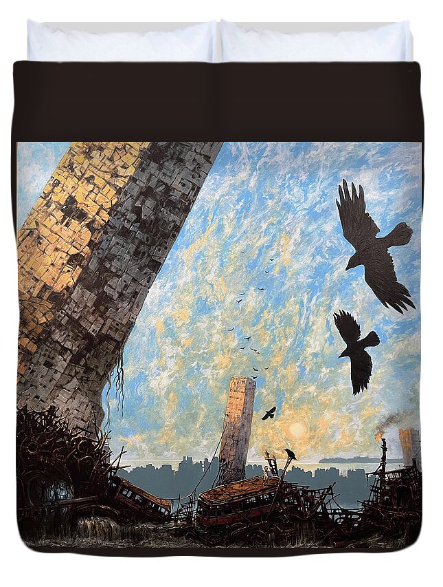 Crows Duvet Cover featuring the painting Inheritance by William Stoneham