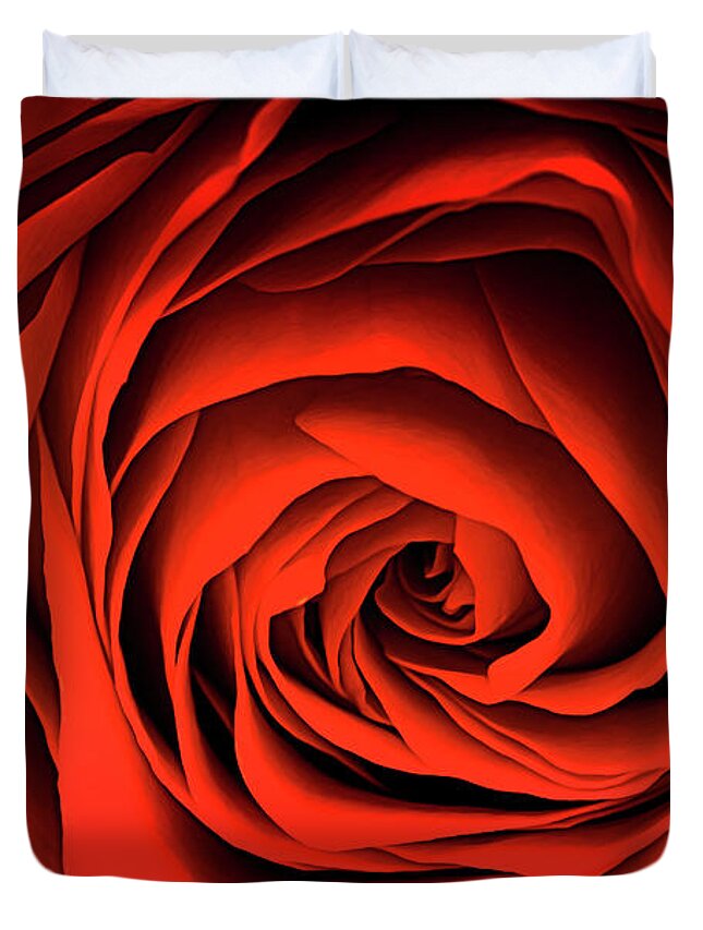 Rose Duvet Cover featuring the photograph Inner Beauty by Don Schwartz