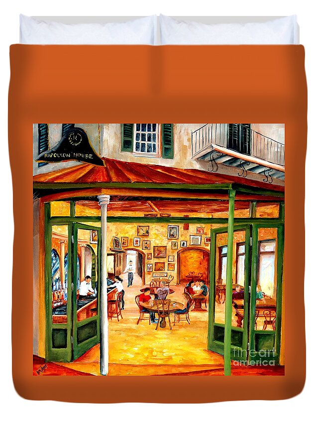 New Orleans Duvet Cover featuring the painting Inside Napoleon House by Diane Millsap